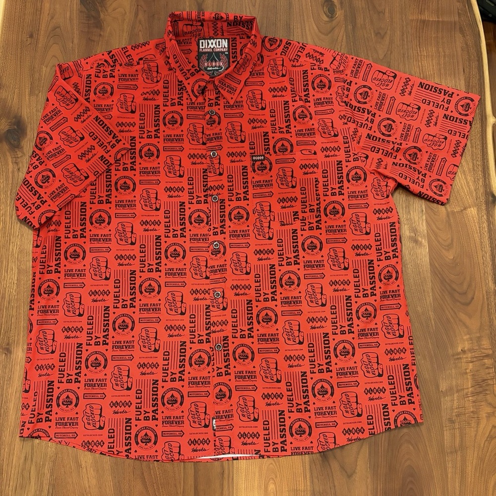Dixxon Button Up Shirt 4X Klock Werks Red Black Limited Edition